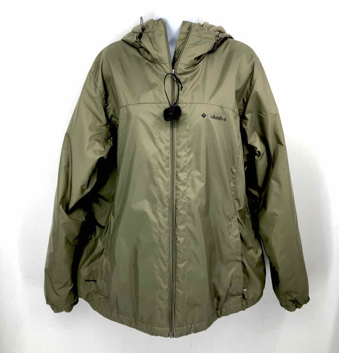 COLUMBIA Olive Zip Up Women Size X-LARGE Jacket