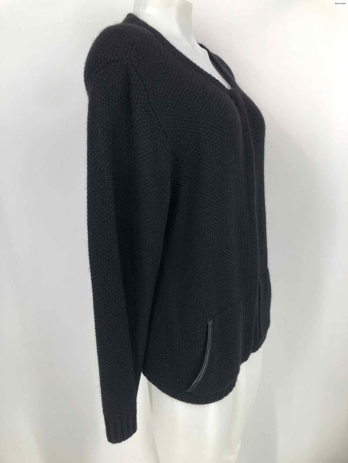 EILEEN FISHER Black Yak 50%, Wool 50% Zip Front Longsleeve Jacket