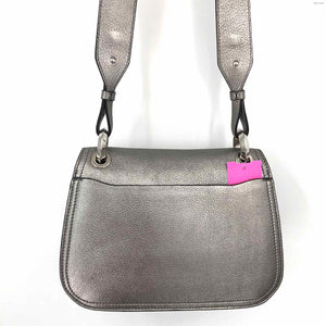 JIMMY CHOO Silver Pebbled Leather Pre Loved Metallic Crossbody Purse