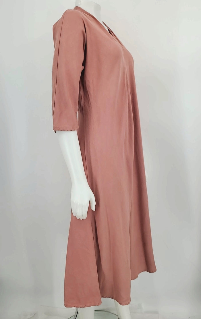 blush pink 3 4 sleeve dress Dressystar Blush Pink Fit & Flare 3/4 Sleeve Midi Dress NWT
