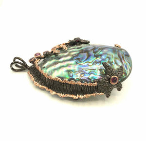 Sage Sterling Silver Abalone Starfish ss Pendant