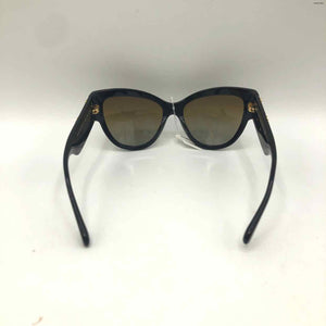 VERSACE Black Goldtone Pre Loved Cat Eye Sunglasses w/case