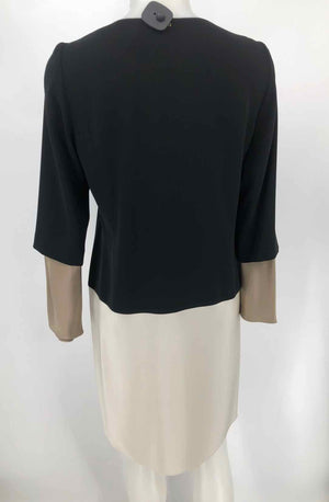 PETER COHEN Black & Gray Off White Color Block Longsleeve Size MEDIUM (M) Dress