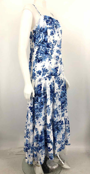 anthropologie white dress with blue flowers NWT Anthropologie Maeve Blue White Floral