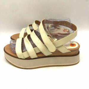 PALOMA BARCELO Cream White Made in Spain Platform Sandal Shoes