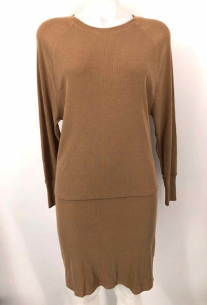 MONROW Tan Knit Longsleeve Size X-SMALL Dress