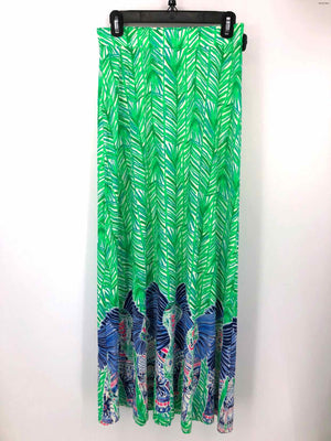 LILLY PULITZER Green White Multi Print Maxi Length Size SMALL (S) Skirt