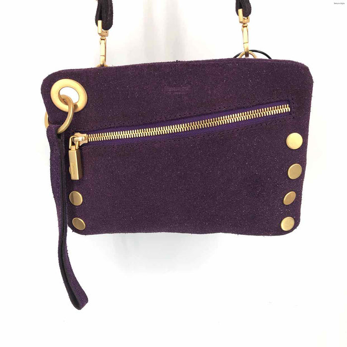 HAMMITT Purple Goldtone Suede Pre Loved Textured Crossbody Purse