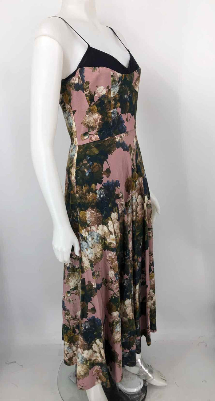 ATSU Lilac Green Multi Print Maxi Length Size SMALL (S) Dress