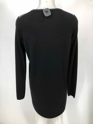 VINCE Black Leather & Wool Longsleeve Size MEDIUM (M) Dress