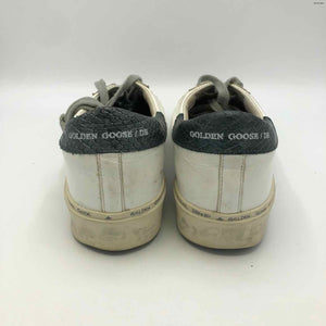 GOLDEN GOOSE White Green Leather Italian Made Distressed Sneaker Shoes