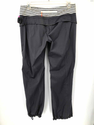 LULULEMON Gray White Striped Trim Wide Leg Size 12  (L) Activewear Bottoms