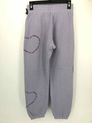 SPIRITUAL GANGSTER Lilac Purple Word Print Sweats Size SMALL (S) Pants