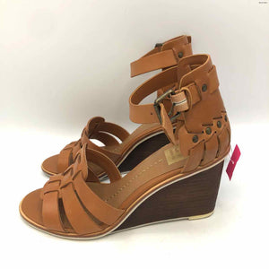 DOLCE VITA Caramel Brown Leather 3" Wedge Shoe Size 8 Shoes
