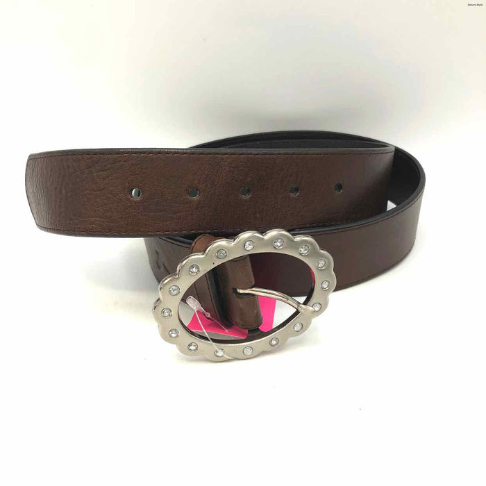 AMERICAN EAGLE Brown Silver Leather Crystal LARGE  (L) Belt