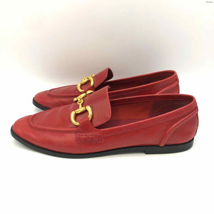 JEFFERY CAMPBELL Red Gold Leather Loafer Shoe Size 8-1/2 Shoes