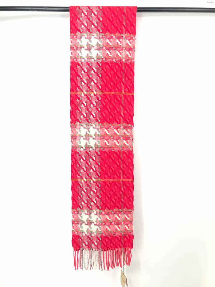 BURBERRY Pink Wool & Cashmere Blend Has Tag Plaid Scarf