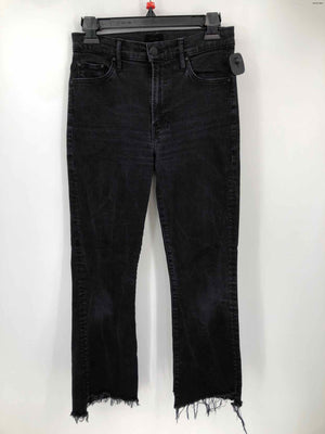 MOTHER Black Denim Straigh Leg Frayed Trim Size 29 (M) Jeans