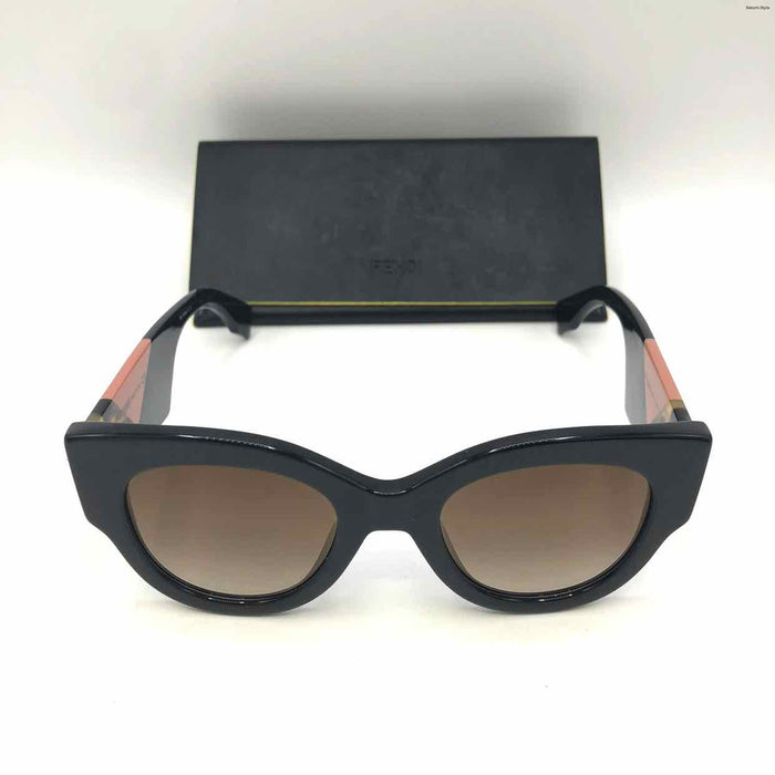 FENDI Black Pink Multi Pre Loved AS IS Cat Eye Sunglasses w/case