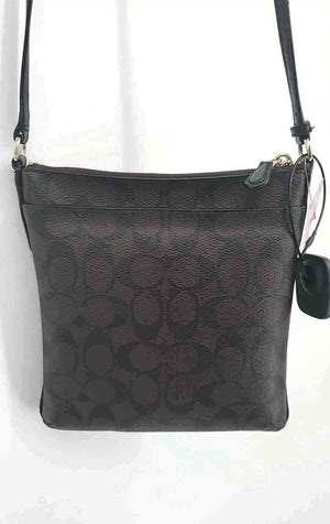 COACH Brown Black Pre Loved Monogram Crossbody Purse