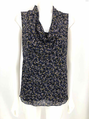 THEORY Blue Green Multi Silk Print Tank Size MEDIUM (M) Top