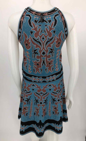 MISSONI Blue, Black Rose Gold Italian Made Woven Size SMALL (S) Skirt Set