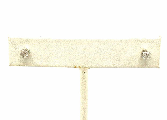 14k White Gold Diamond Studs 14k-Earring