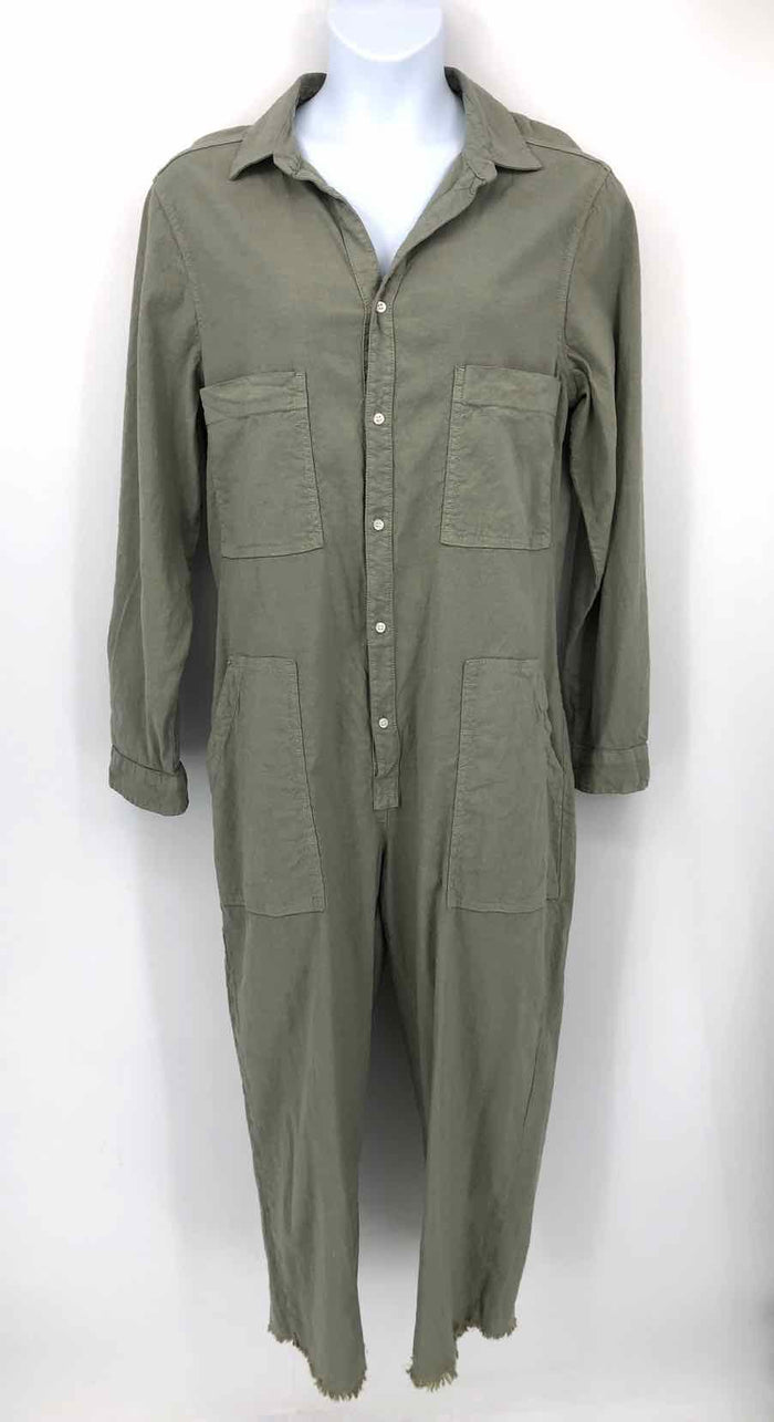 FRANK & EILEEN Lt Green Cotton Blend USA Made! Coveralls Size X-LARGE Jumpsuit