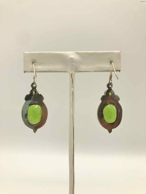 Green Sterling Silver ss Earrings