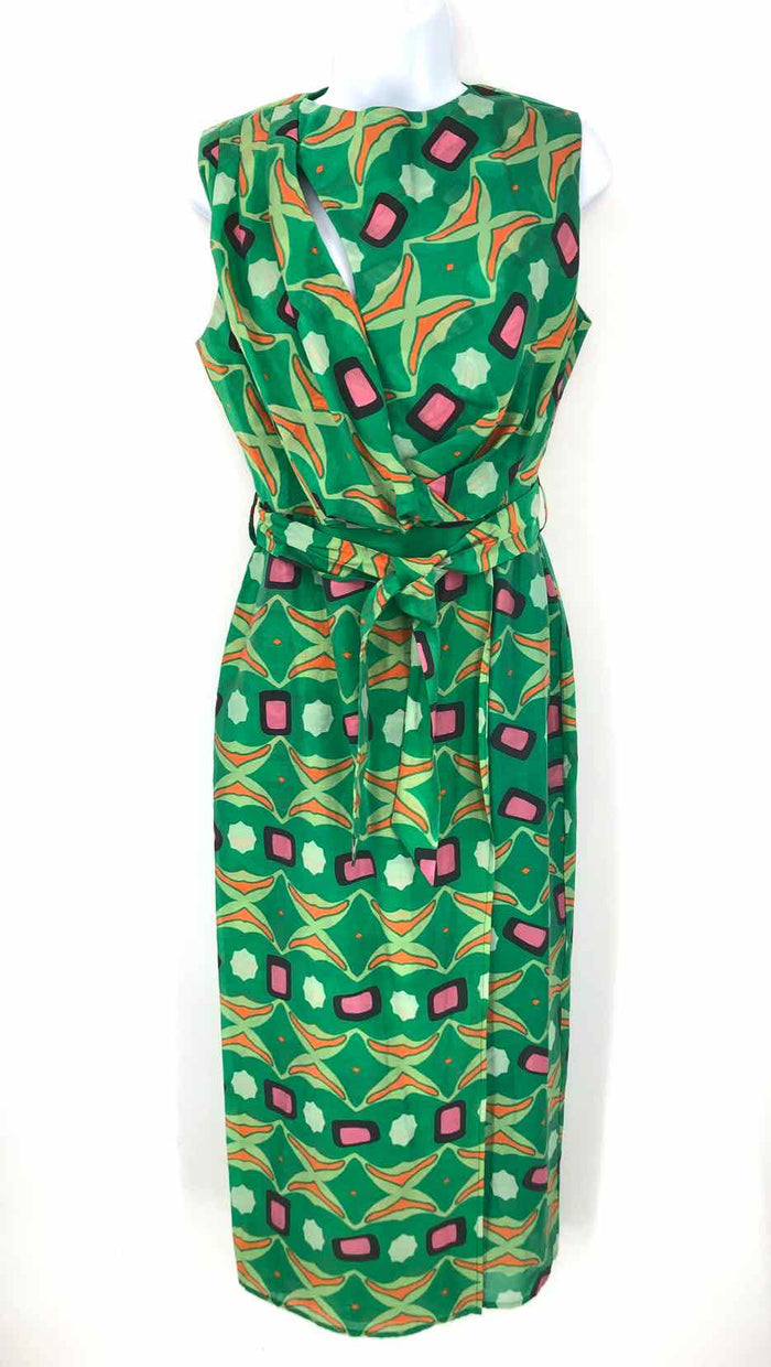 CIEBON Green Multi-Color Groovy Pattern Size SMALL (S) Dress