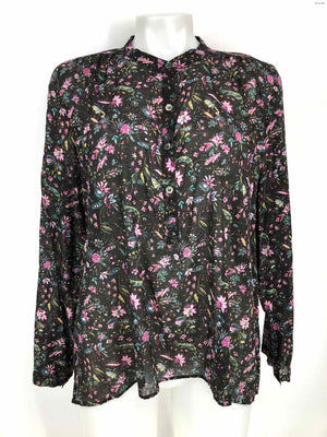 ISABEL MARANT Lavender Black Multi Cotton Made in India Floral Top