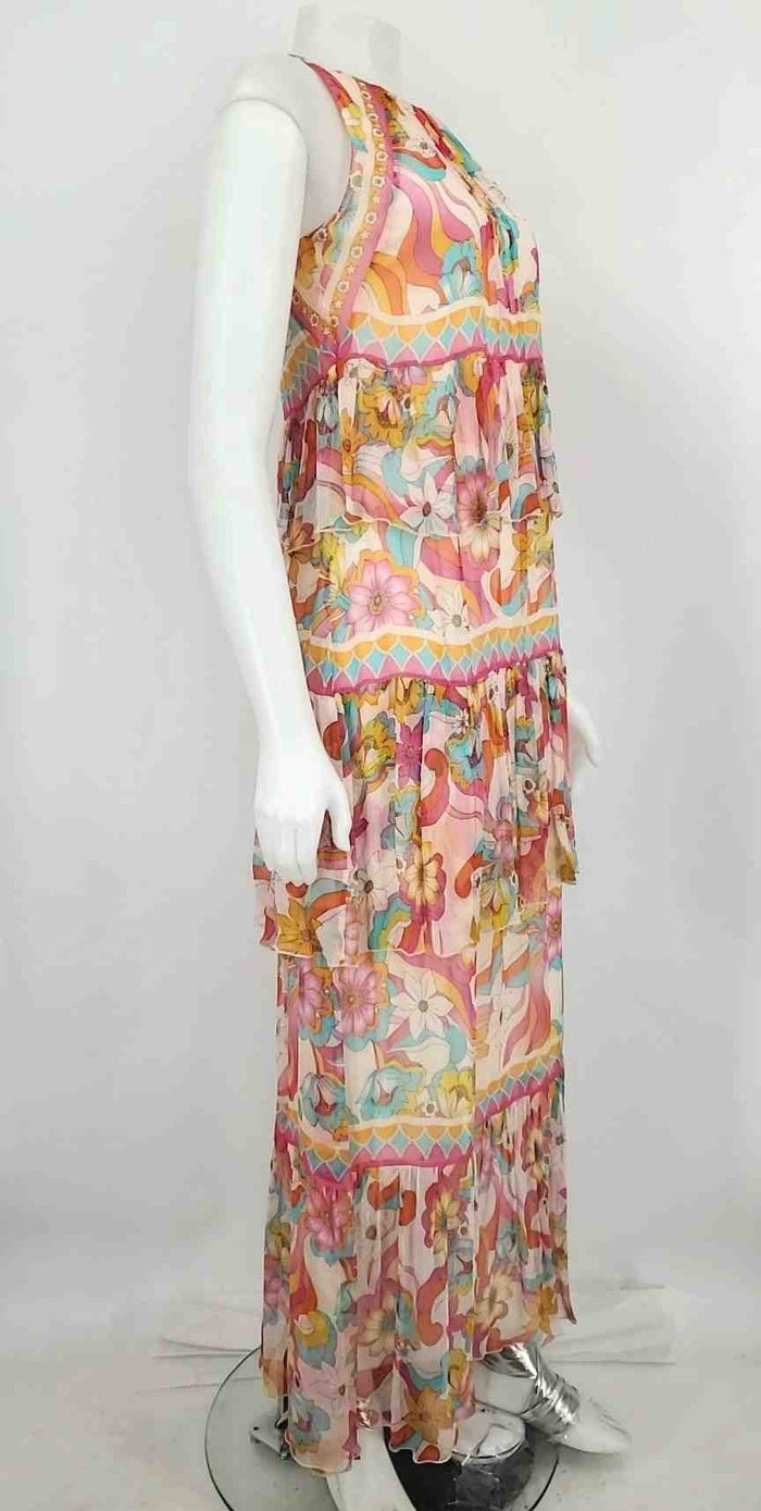 JOHNNY WAS Orange Pink Multi Silk Presents Maxi Length Size X-SMALL Dress – ReturnStyle