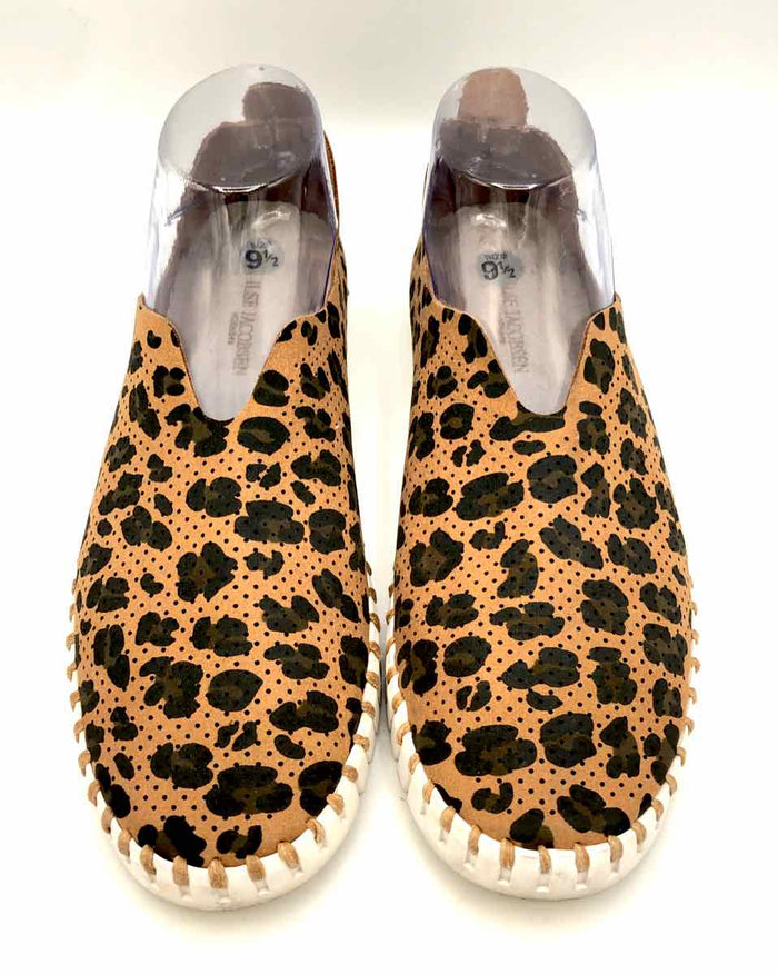 ILSE JACOBSEN Brown Black Perforated Leather Print Sneaker Shoes