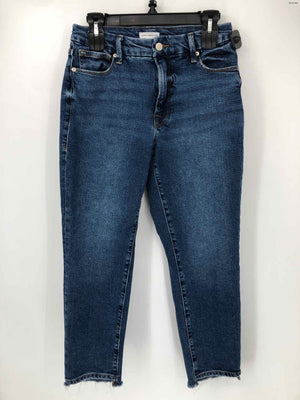 GOOD AMERICAN Blue Cotton Denim Ankle Fray Size 4  (S) Jeans