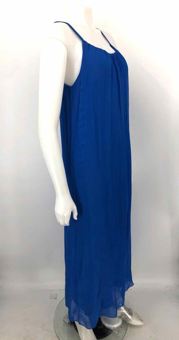 ROSEMARINE Royal Blue Made in Italy Spaghetti strap Maxi Length Dress