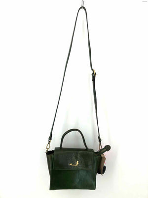 FLORENCIA Green Leather Pre Loved Satchel Purse