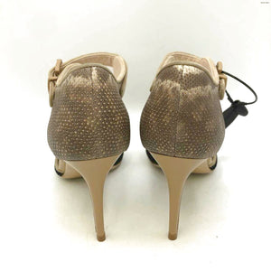 GIORGIO ARMANI Beige Black Suede Leather Mesh Made in Italy 3.5" Heel Shoes