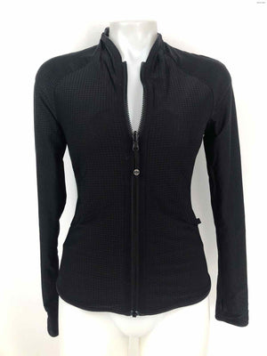 LULULEMON Gray Black Reversible Zip Up Size 4  (S) Activewear Jacket