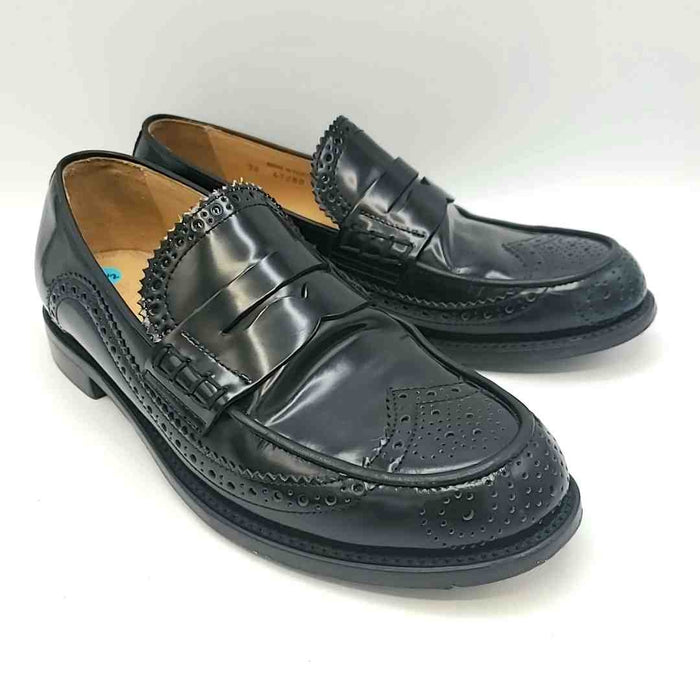 ANGELA SCOTT Black Patent Leather Made in Portugal Loafer Shoes