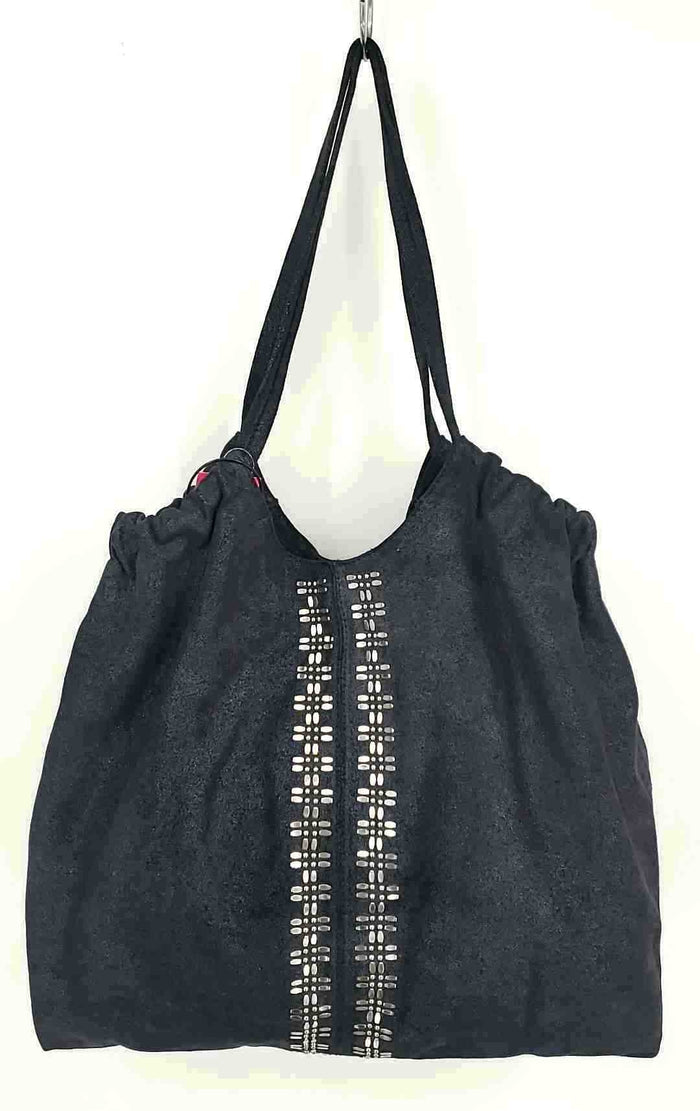 COLLEEN CORDERO Navy Suede Pre Loved sparkle Studded Tote Purse