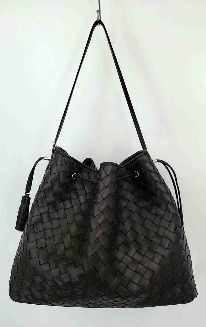 ANN TAYLOR/LOFT Brown Gold Synthetic Woven Shoulder Bag Purse