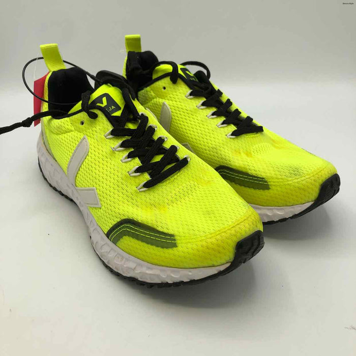 VEJA Neon Yellow Black & White Sneaker Shoe Size 7 Shoes