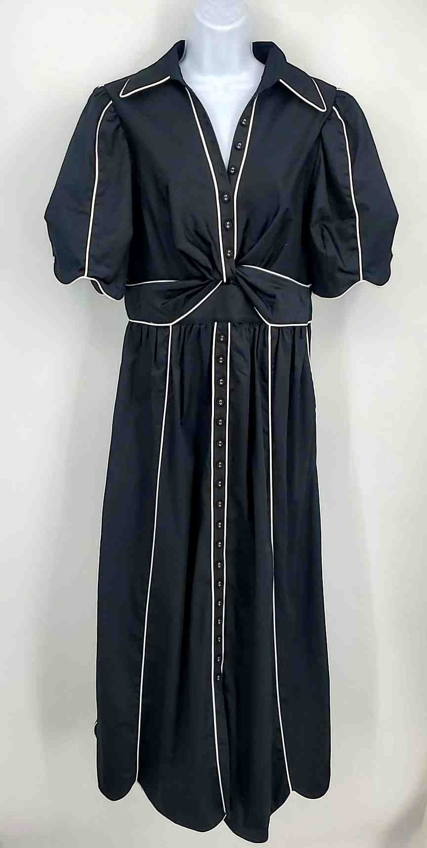 FARM RIO Black & White Piping Midi Size MEDIUM (M) Dress – ReturnStyle