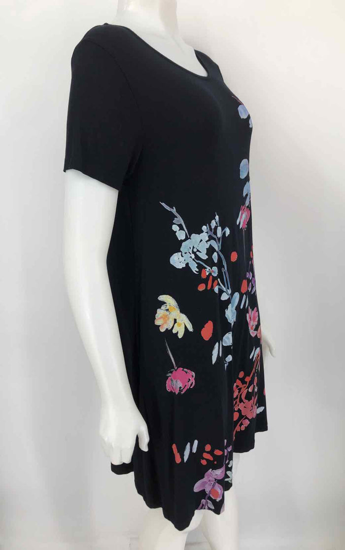 DESIGUAL Black Blue Multi Floral Size LARGE  (L) Dress