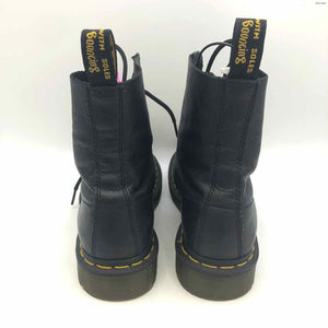 DR. MARTENS Black Leather Combat Boot Shoes