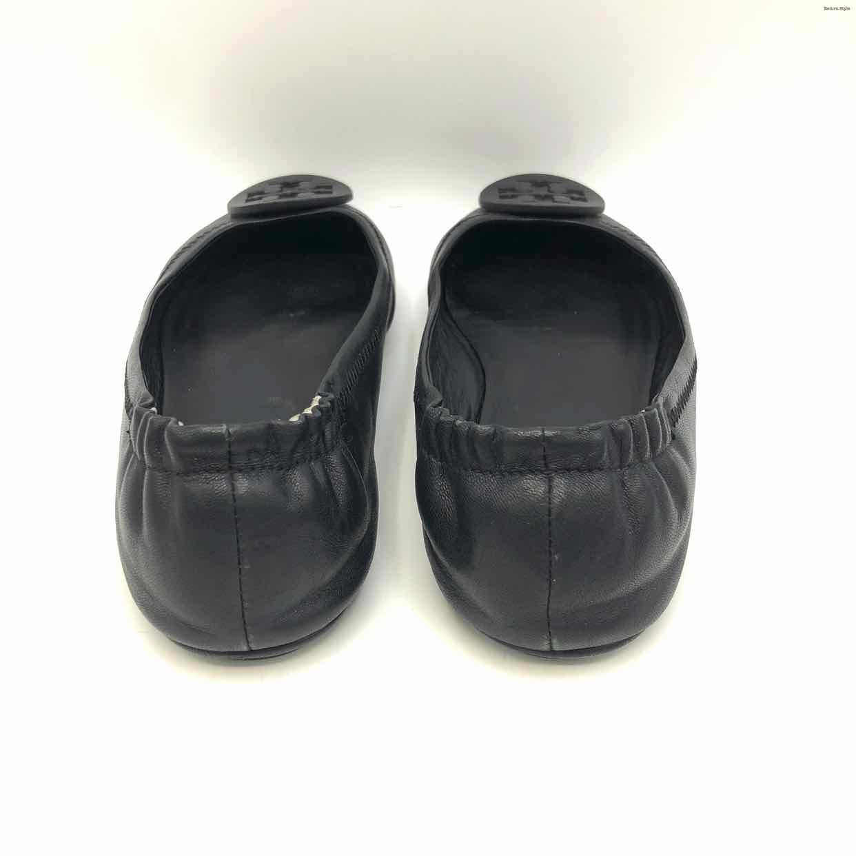 TORY BURCH Black Leather Ballet Flat Shoe Size 6-1/2 Shoes