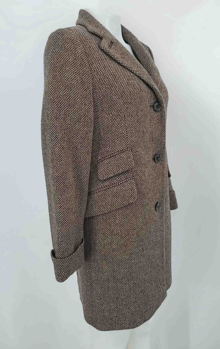 RALPH LAUREN Tan Brown Wool Blend Overcoat Women Size 8 P (M) Jacket