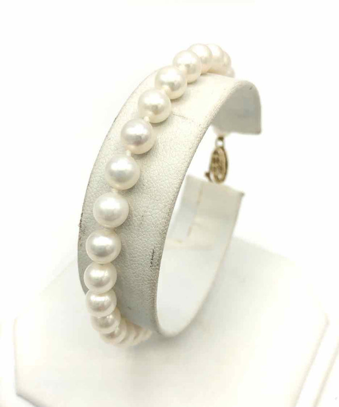 White Pearl 14k Gold 8" 14k-Bracelet