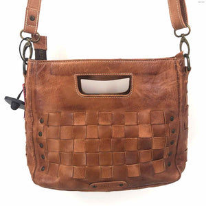 BED STU Caramel Brown Leather Woven Crossbody Purse