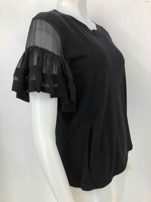VANESSA VIRGINIA Black Short Sleeves Size X-SMALL Top